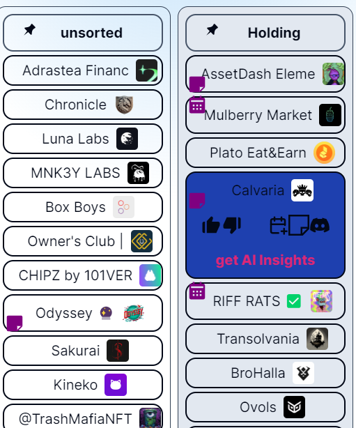 Screenshot of discord servers organiser 